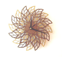Load image into Gallery viewer, Wooden wall clock - "LEAFS"