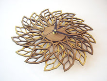 Load image into Gallery viewer, Wooden wall clock - "LEAFS"